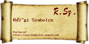 Régi Szabolcs névjegykártya